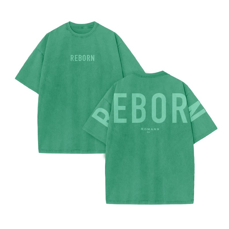 Redeemed Galatians 2:20 Print Acid Washed T-shirt - Green - US20-22(3XL) - image 7