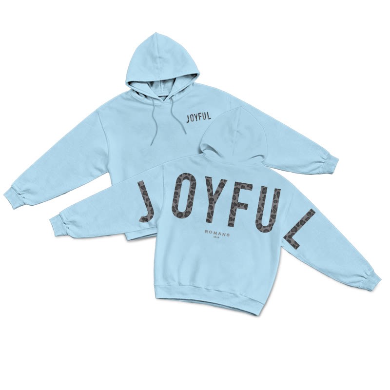 Leopard Design Joyful Romans 12:12 Print Hoodie - Blue - US16-18(2XL) - image 6