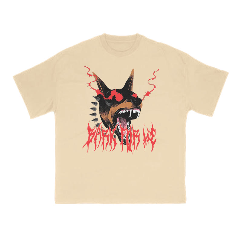 Bark For Me Snarling Doberman Print T-shirt - Apricot - US16-18(2XL) - image 5