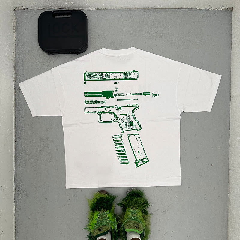 In Glock We Trust Print T-shirt 