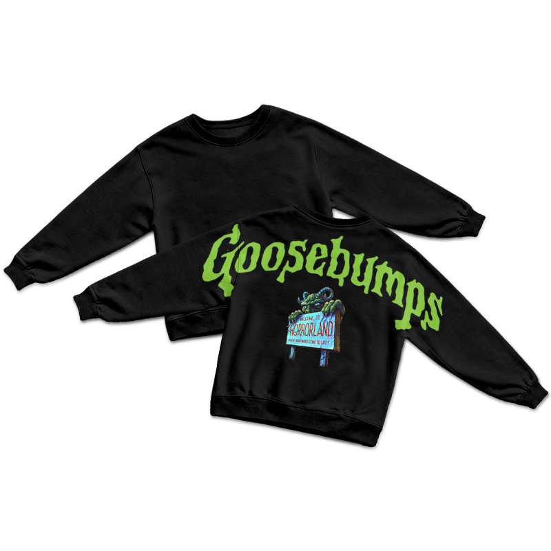 Vintage Goosebumps Back Graphic Round Neck Sweatshirt - Black - US16-18(2XL) - image 3