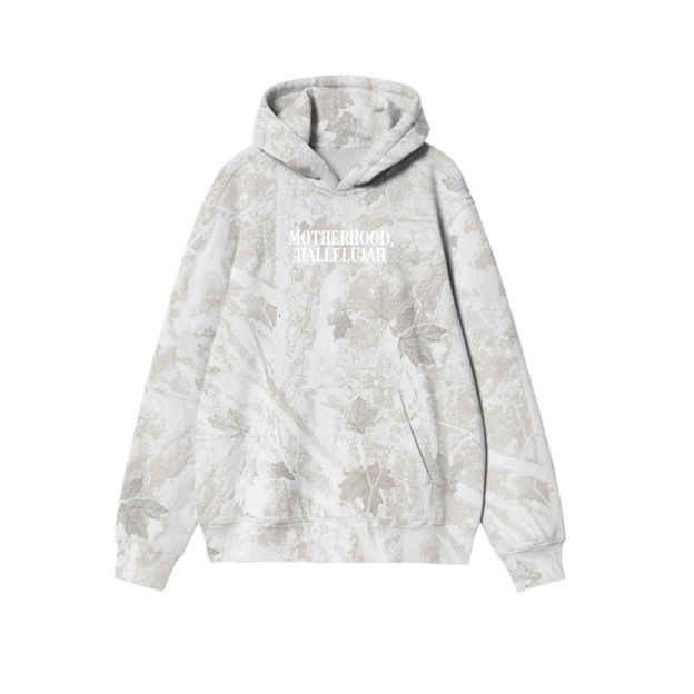 Vintage Camo MOTHERHOOD HALLELUJAH Graphic Print Causal Hoodie - Light Grey Camo - US32-34(5XL) - image 3