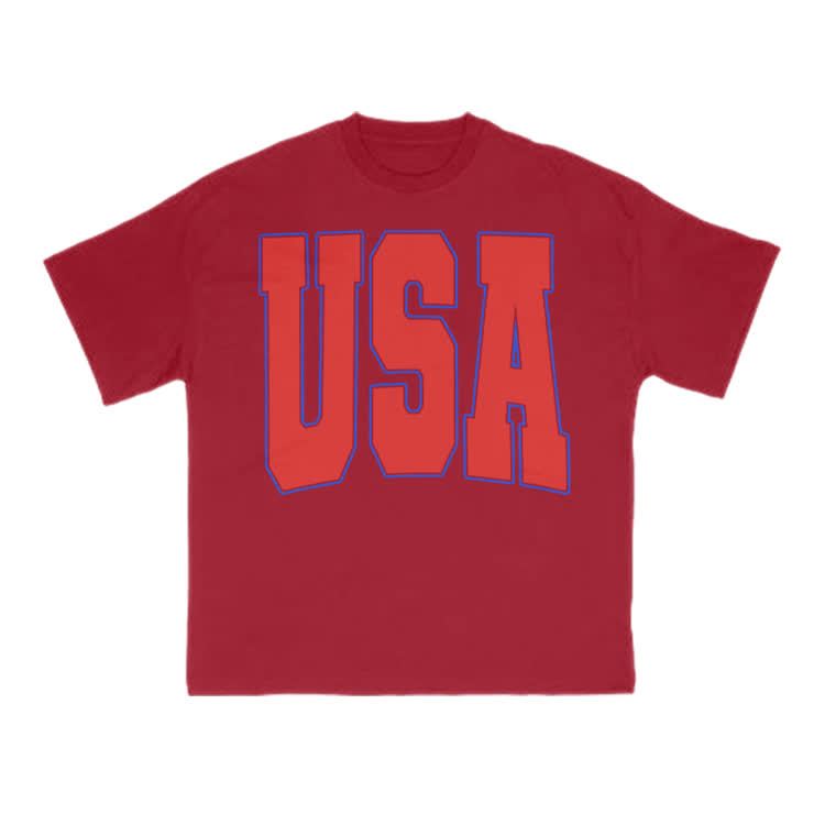 USA Print T-shirt - Red - US16-18(2XL) - image 11