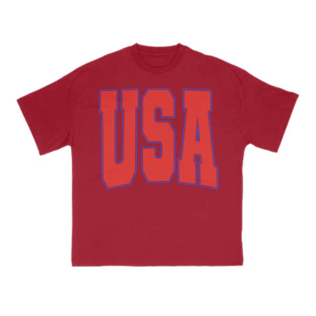 USA Print T-shirt - Red - US16-18(2XL) - image 11