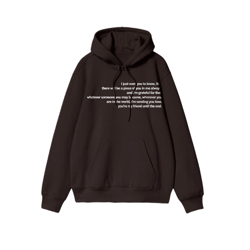 Unisex You're My Friend Until The End Print Hoodie - Coffee - US16-18(2XL) - image 6