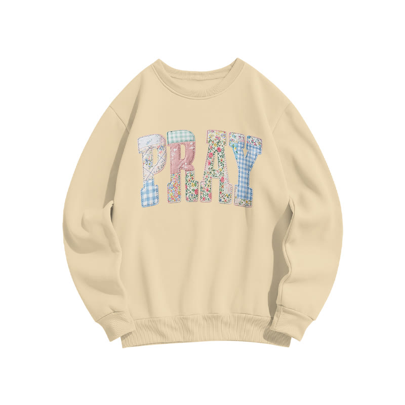 Floral Pray Print Sweatshirt - Apricot - US16-18(2XL) - image 5