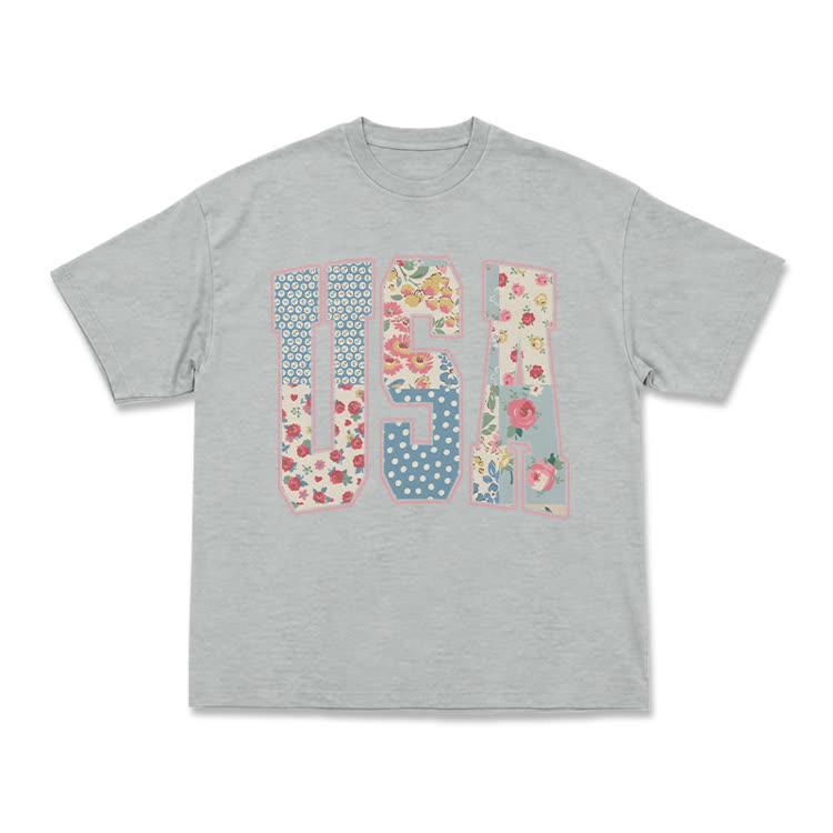 USA Creative Arts Print T-Shirt - Vacation - Grey - US16-18(2XL) - image 4