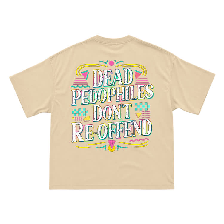 Provocative Slogan Back Print Streetwear T-Shirt - Apricot - US16-18(2XL) - image 8