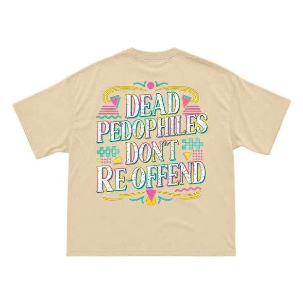 Provocative Slogan Back Print Streetwear T-Shirt - Apricot - US16-18(2XL) - image 8