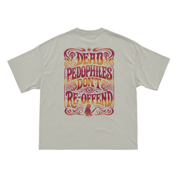Vintage Psychedelic Back Graphic T-Shirt - Warm Grey - US16-18(2XL) - image 12