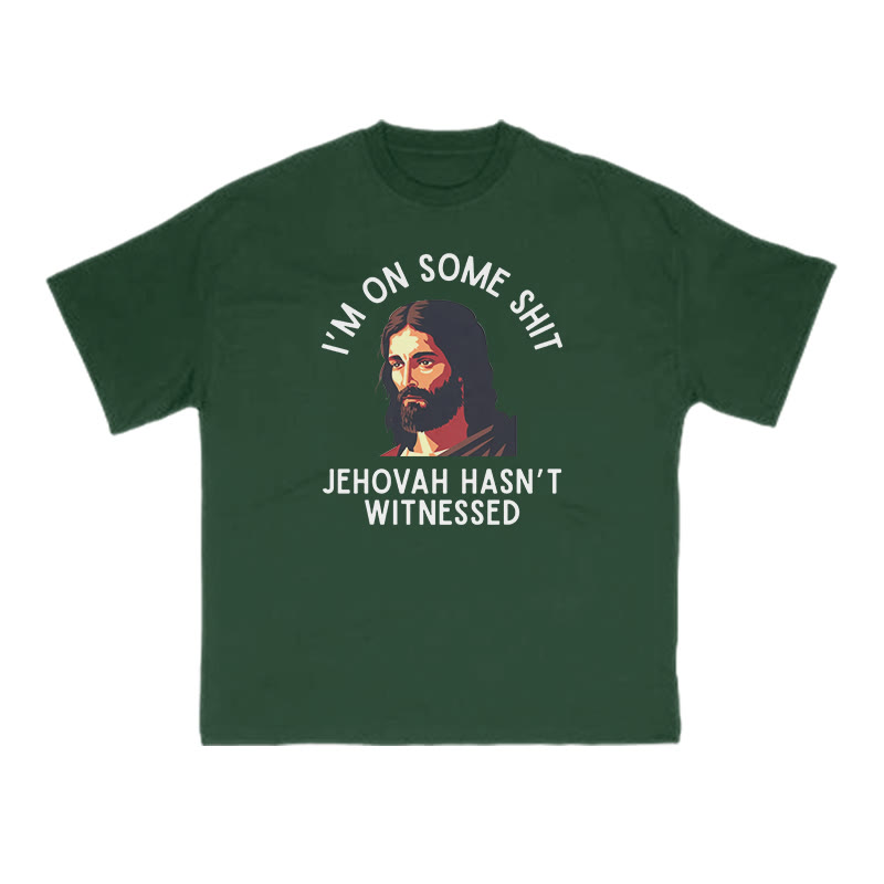 JEHOVAH HASN'T WITNESSED Print T-shirt - Green - US16-18(2XL) - image 8