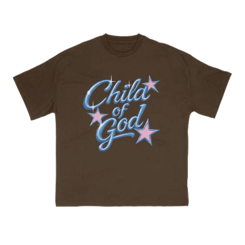 Child Of God Star Print T-shirt - Coffee - US16-18(2XL) - image 7