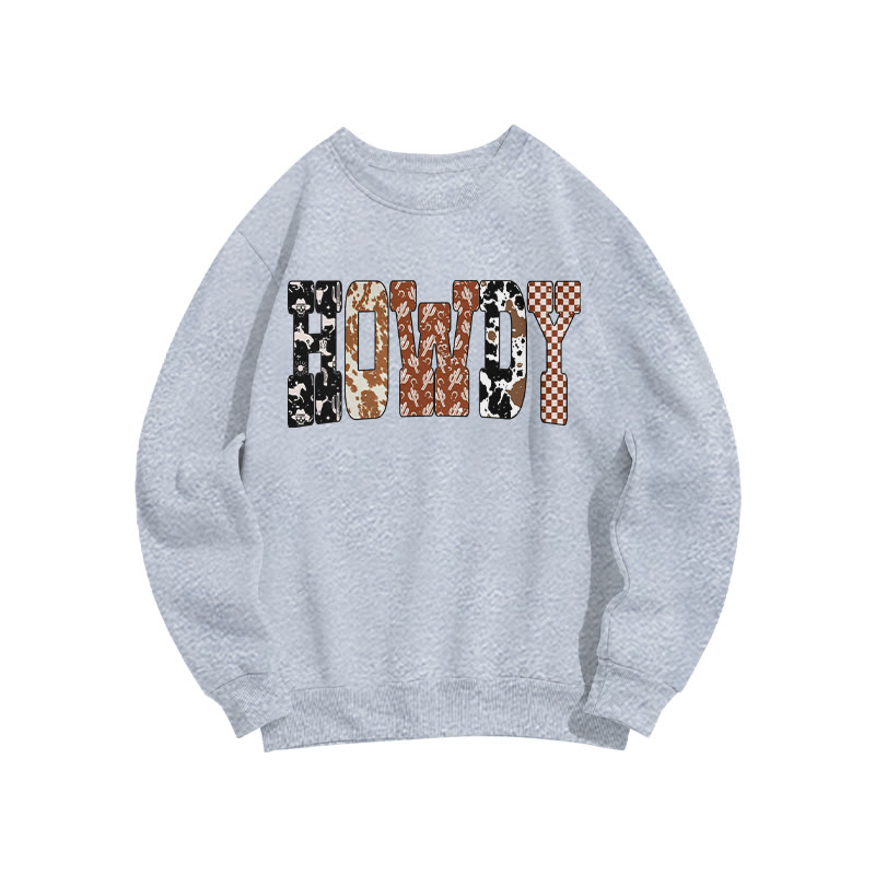 Howdy Western Style Print Sweatshirt - Grey - US16-18(2XL) - image 3