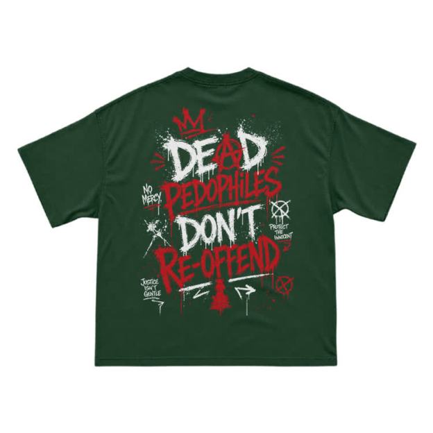 Street Punk Graffiti Back Print T-Shirt - Green - US16-18(2XL) - image 15