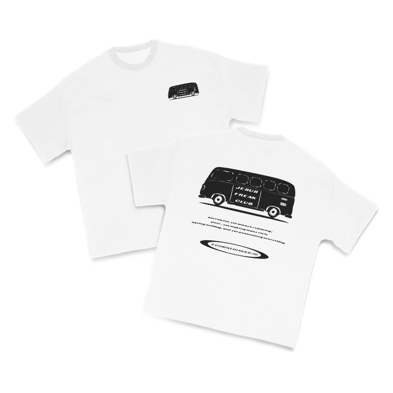 Jesus Freak Club Bus Print T-shirt - White - US16-18(2XL) - image 3