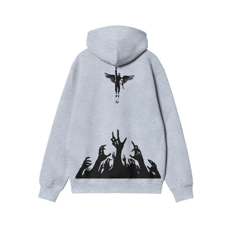 Unisex Faith Over Fear Print Hoodie - Grey - 2XL - image 3