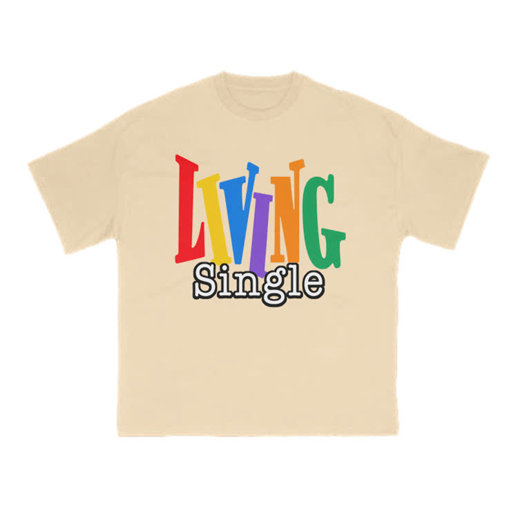 Living Single Rainbow Print T-shirt - Apricot - US16-18(2XL) - image 5