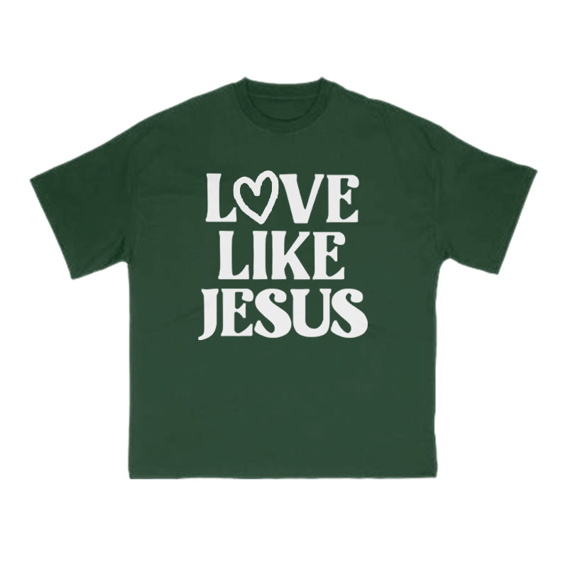 Love Like Jesus Valentine's Day Print T-shirt - Green - US16-18(2XL) - image 8