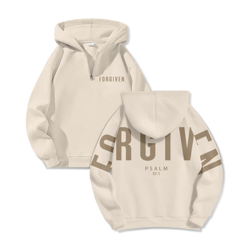 Forgiven Psalm 32:1 Print Half Zip Hoodie - image 7