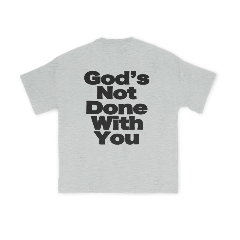 God's Not Done With You Print T-shirt - Grey - US16-18(2XL) - image 5
