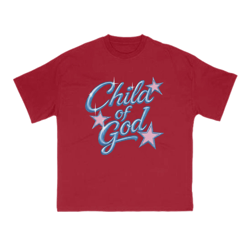 Child Of God Star Print T-shirt - Red - US16-18(2XL) - image 13