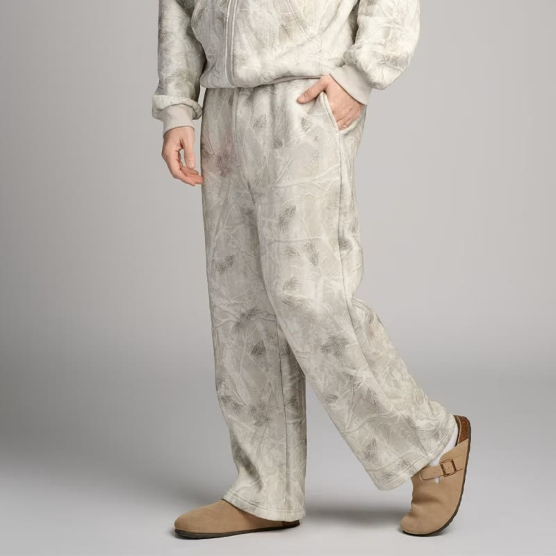 Dead Leaves Camouflage Print Straight-leg Sweatpants - image 5