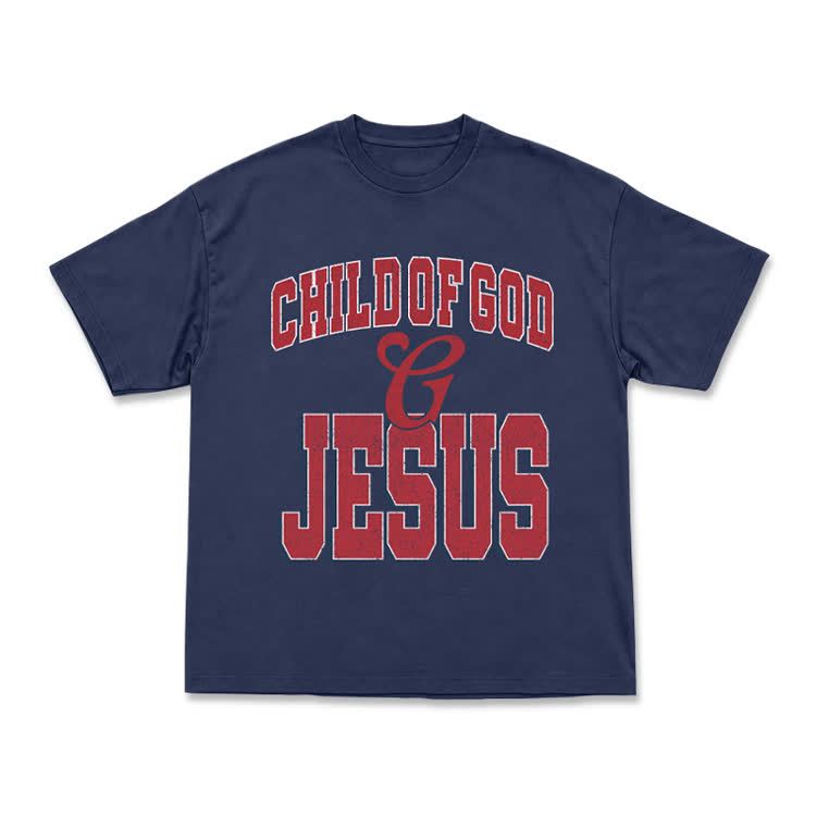 Vintage Child of God and Jesus Graphic T-Shirt - Navy Blue - US16-18(2XL) - image 14