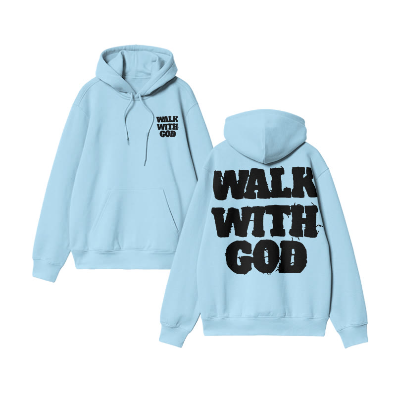 Unisex Walk With God Print Hoodie - Blue - US16-18(2XL) - image 8