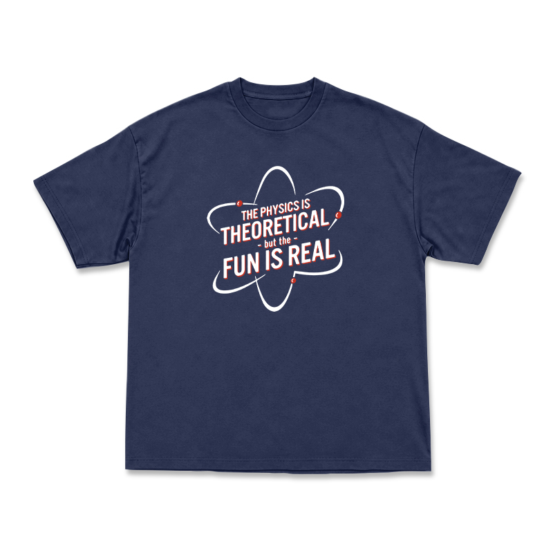 Casual Fun Is Real Slogan Physics Graphic T-Shirt  - Navy Blue - US16-18(2XL) - image 11