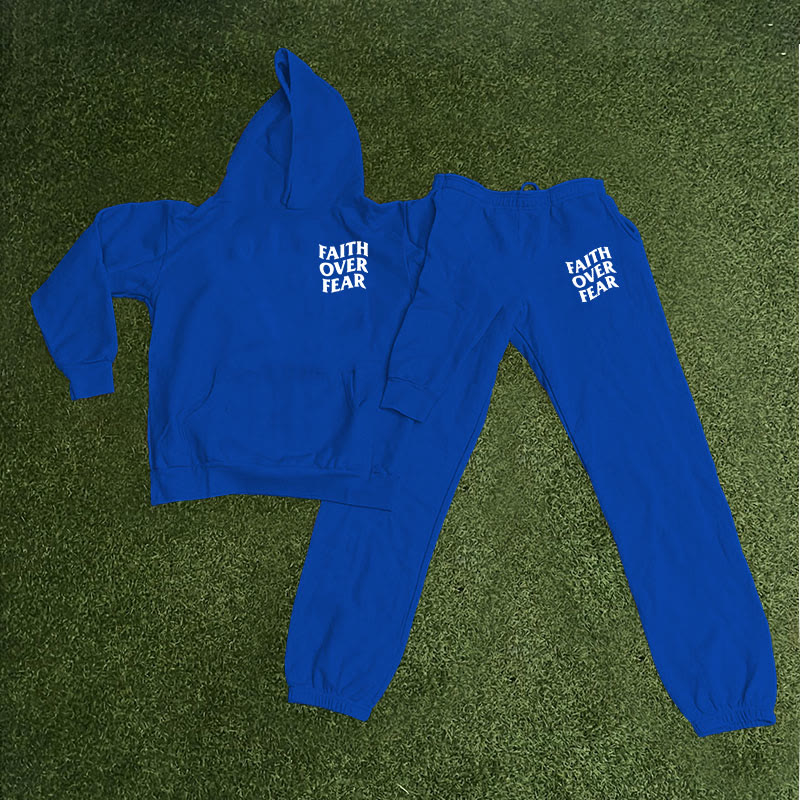 Faith Over Fear Print Hoodie Set
