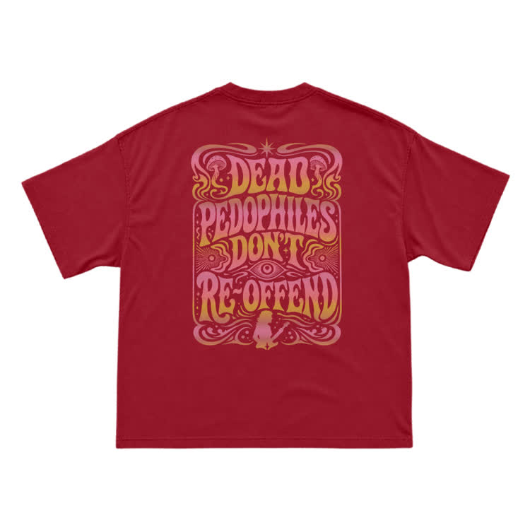 Vintage Psychedelic Back Graphic T-Shirt - Red - US16-18(2XL) - image 15