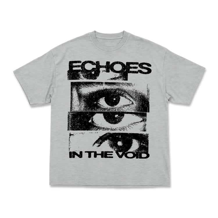 Echoes In The Void Eye Graphic Streetwear T-Shirt - Grey - US16-18(2XL) - image 3