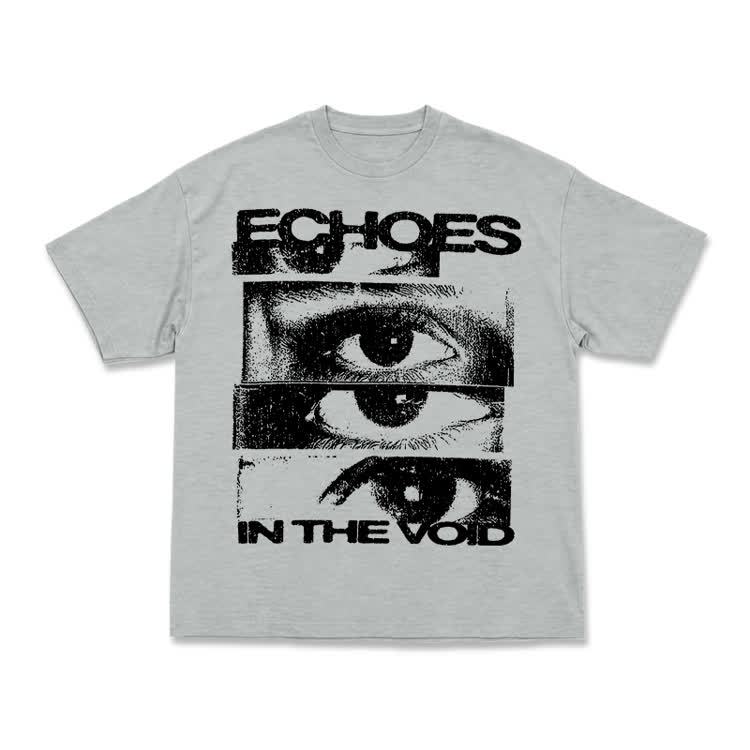 Echoes In The Void Eye Graphic Streetwear T-Shirt - Grey - US16-18(2XL) - image 3