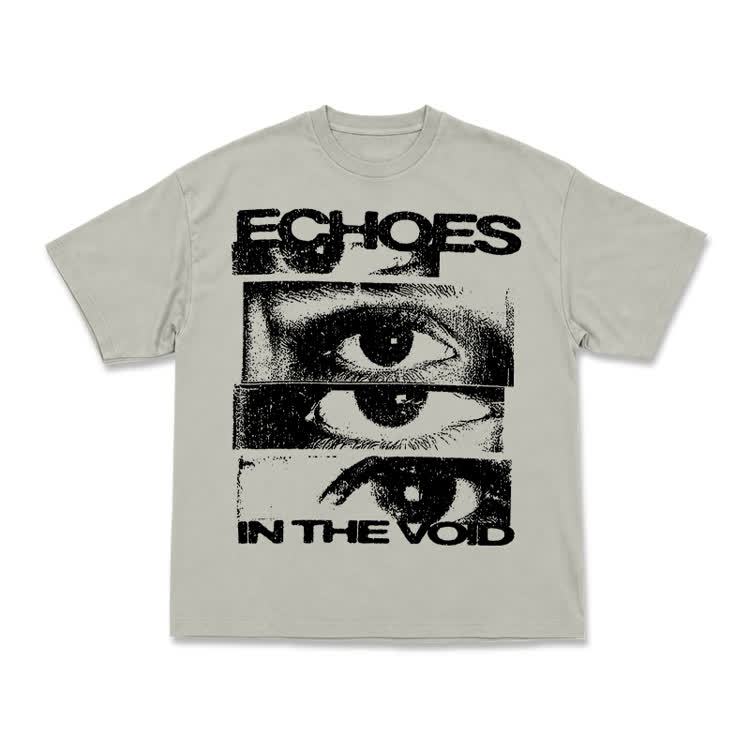 Echoes In The Void Eye Graphic Streetwear T-Shirt - Warm Grey - US16-18(2XL) - image 4