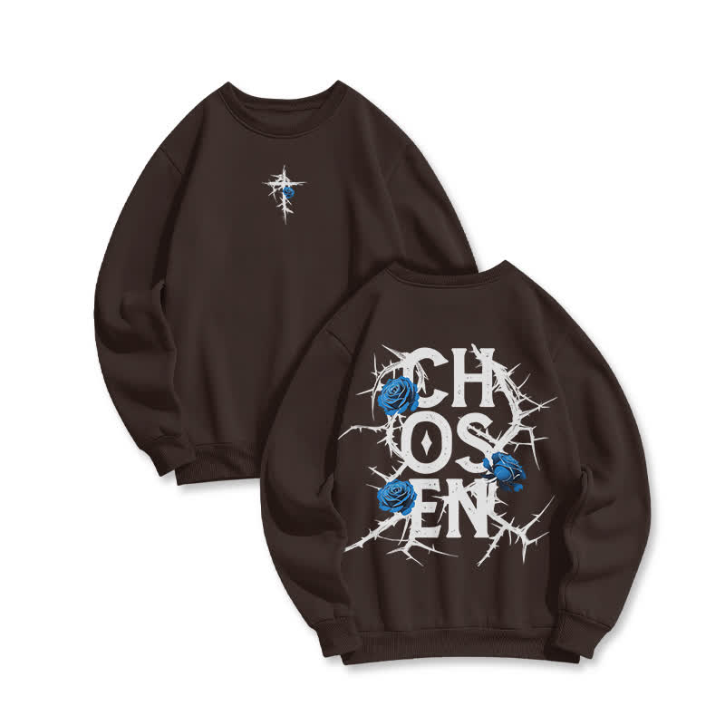 Unisex 100% Cotton Jesus Chosen Print Sweatshirt - Coffee - US16-18(2XL) - image 3