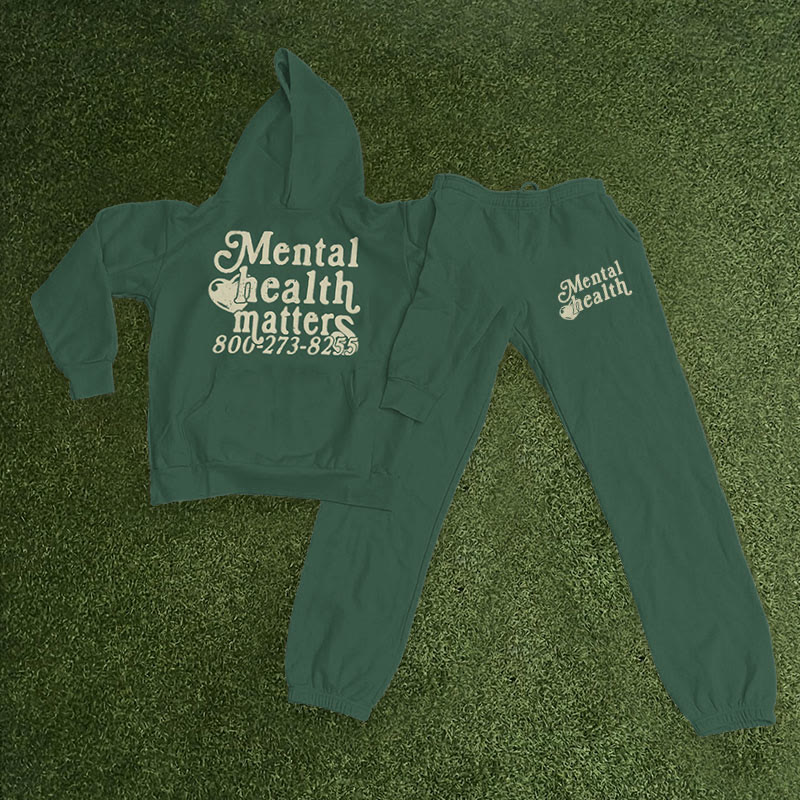 Mental Health Matters Print Hoodie Set