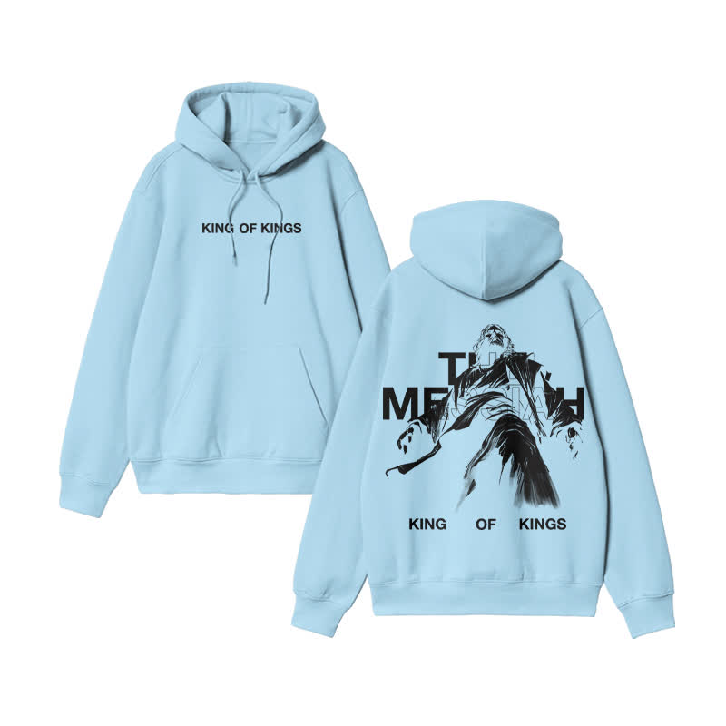 Unisex 100% Cotton Jesus Is King Of Kings Print hoodie - Blue - US16-18(2XL) - image 6