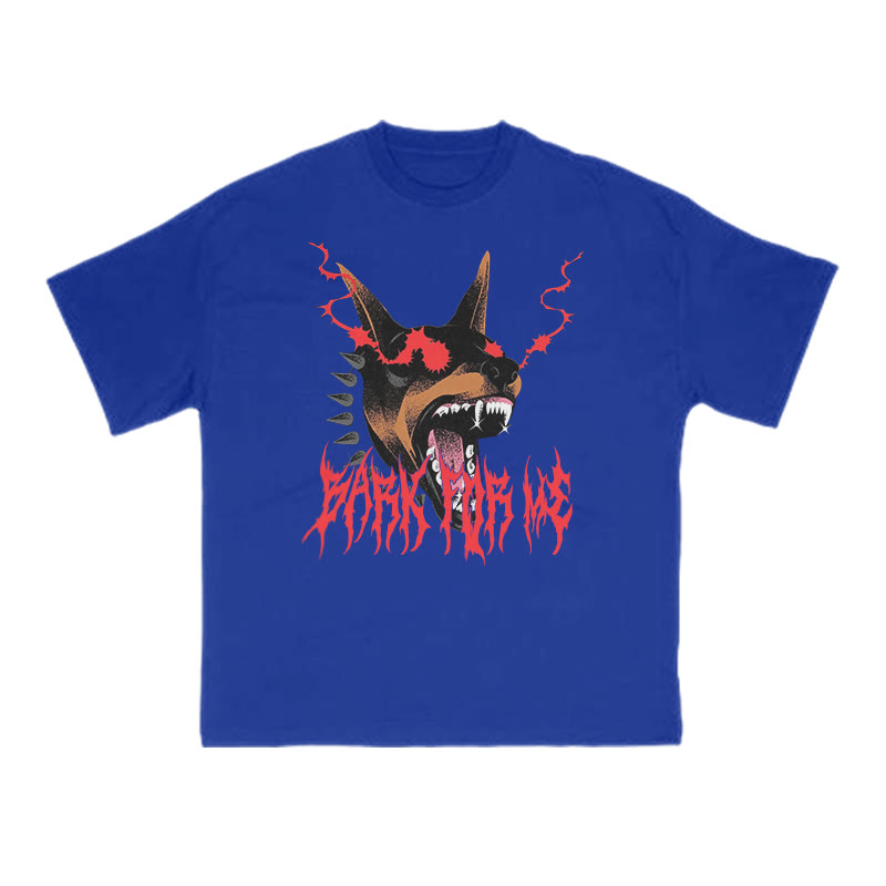 Bark For Me Snarling Doberman Print T-shirt - Blue - US16-18(2XL) - image 13