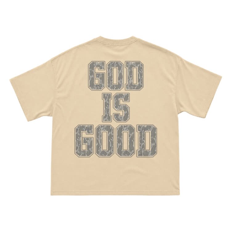 Classic God Is Good Back Graphic T-Shirt - Apricot - US16-18(2XL) - image 8