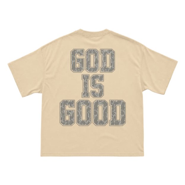 Classic God Is Good Back Graphic T-Shirt - Apricot - US16-18(2XL) - image 8