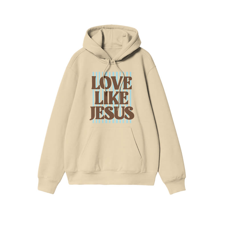 Unisex 100% Cotton Love Like Jesus Print Hoodie - Apricot - US16-18(2XL) - image 8