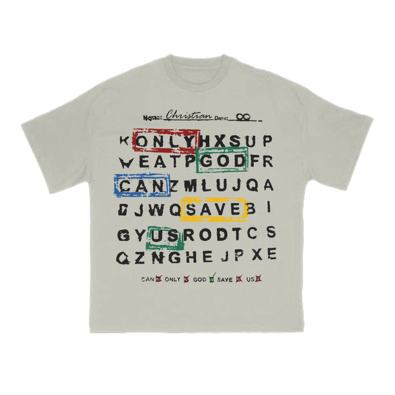 Only God Can Save Us Print T-shirt - Warm Grey - US16-18(2XL) - image 4