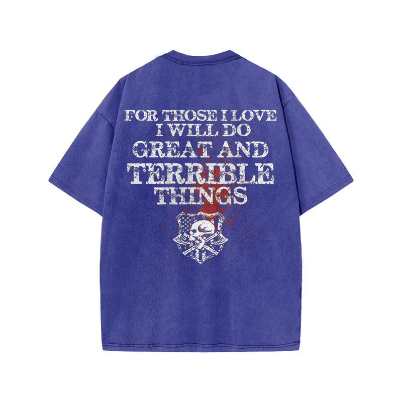 100% Cotton I Will Do Great Gym Print Acid Washed T-shirt - Blue - US20-22(3XL) - image 7