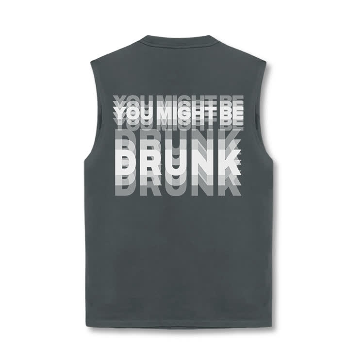 You Might Be Drunk Print Tank Top - Grey - US16-18(2XL) - image 3