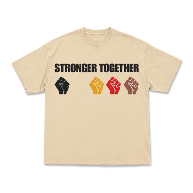 Unity Stronger Together Graphic Crew Neck T-Shirt - Apricot - US16-18(2XL) - image 11