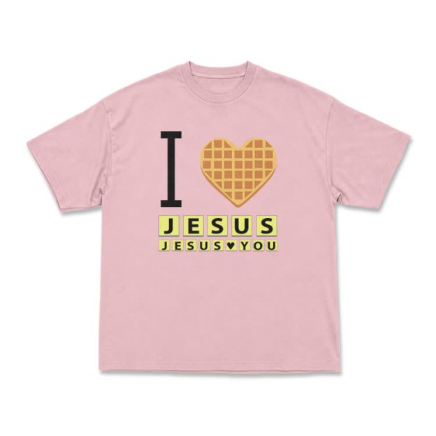 I Heart Jesus Graphic Casual Crew Neck T Shirt - Pink - US16-18(2XL) - image 9