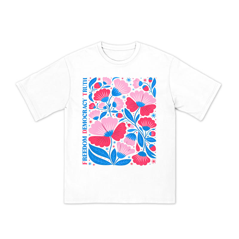 Unisex 100% Cotton Freedom Democracy Truth Print T-shirt