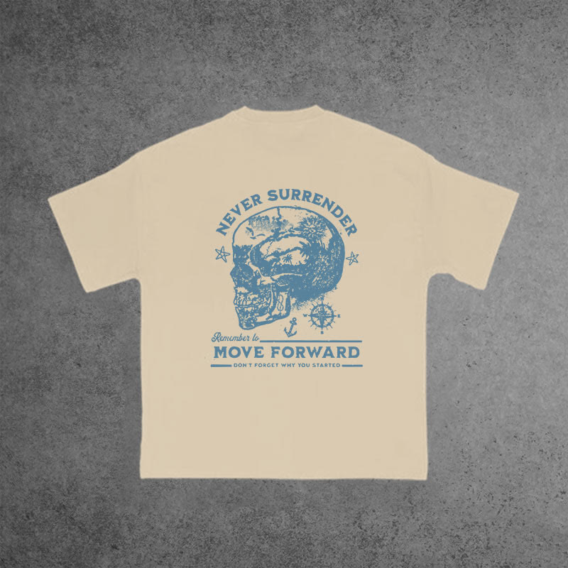 Gym 100% Cotton Never Surrender Print T-shirt - Apricot - US16-18(2XL) - image 6