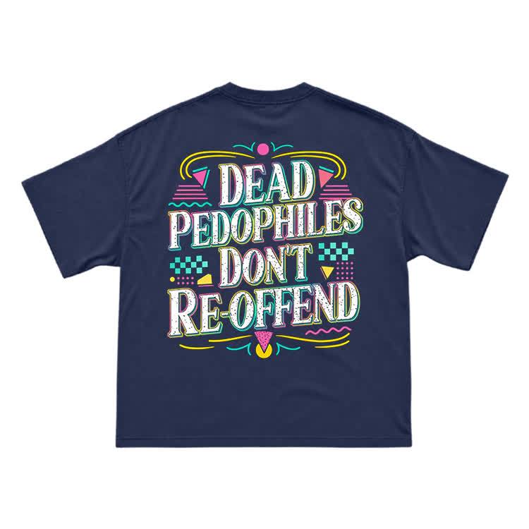 Provocative Slogan Back Print Streetwear T-Shirt - Navy Blue - US16-18(2XL) - image 5