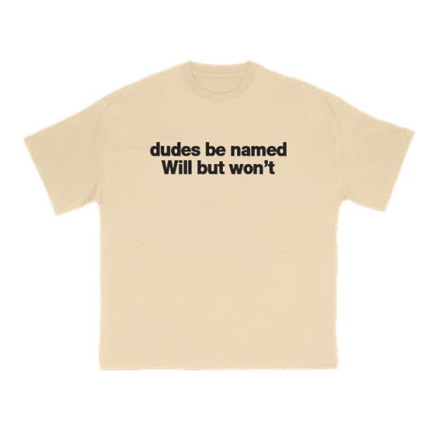 Dudes Be Named Will But Won't Print T-Shirt - Apricot - US16-18(2XL) - image 8